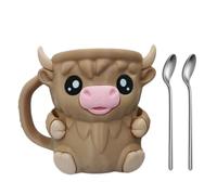 Highland Cow Ice Cream Pint Holder, Ice Cream Holder for Ben and Jerry with Handle, Ferdinand The Bull Lover Gifts, Stainless Steel
