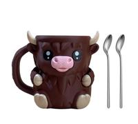 Highland Cow Ice Cream Pint Holder, Ice Cream Holder for Ben and Jerry with Handle, Ferdinand The Bull Lover Gifts, Stainless Steel