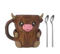 Highland Cow Ice Cream Pint Holder, Ice Cream Holder for Ben and Jerry with Handle, Ferdinand The Bull Lover Gifts, Stainless Steel