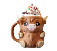 Highland Cow Ice Cream Pint Holder - Ice Cream Pint Sleeves Cover with Anti-Freeze Handle, Non-Slip Base Leak Proof Beer Can Sleeve, Highland Cow Lover gi-fts