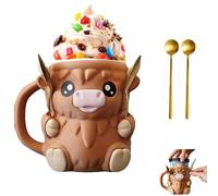 Highland Cow Ice Creams Holder, Ice Cream Pint Holder with Sturdy Base, Cute Kitchen Decor for ICES Cream Lovers, 13×12×10 Inches