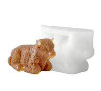 Highland-Cow Ice-Cube Mold, Cute 3D Highland-Cow Silicone Ice-Cube Tray, Cartoon Highlands Cows Candle Mold, Silicone Animal ICES Cubes Tray for Chocolate, Candy, Jelly, Homemade Treats