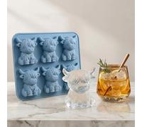 Highland Cow Ice Cube Tray, Mini Highland Cow Ice Cube Mold Silicone, Funny Ice Mold for Whisky Cocktails Drinks, Highland Cow Gifts for Men Women