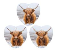 Highland Cow in Scottish Highlands Car Air Freshener 3-pack Aromatherapy Tablets Hanging Scented Cards for Rooms Bathrooms Wardrobe Love form