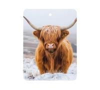Highland Cow in Scottish Highlands Car Air Freshener Aromatherapy Tablets Hanging Scented Cards for Rooms Bathrooms Wardrobe Square