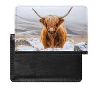 Highland Cow in Scottish Highlands Passport Holder Cover Wallet with ID Card Slot Slim Travel RFID Blocking Case Protector Essentials for Women Men