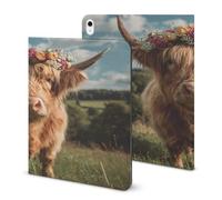 Highland Cow in The Scottish Highlands Case Compatible for IPAD 2020 AIR 4 （10.9in） Tablet Cases Cover Protective Auto Wake/Sleep