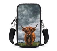 Highland Cow in The Scottish Highlands Small Crossbody Bag Adjustable Mobile Phone Bags Wallet Pouch Shoulder for Women Men