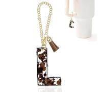 Highland Cow Initial L Charm for Stanley Cup,Tumbler Keychain Letter Charm Stanley Cup Accessories for Purse Backpack,Highland Cow Gifts for Women Her Mom Sister Friend Birthday