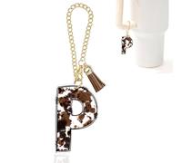Highland Cow Initial P Charm for Stanley Cup,Tumbler Keychain Letter Charm Stanley Cup Accessories for Purse Backpack,Highland Cow Gifts for Women Her Mom Sister Friend Birthday