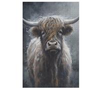 Highland Cow Jigsaw Puzzles 1000 Pieces for Adults Wooden Puzzle for Teenagers Educational Games Unique Gift 78×53cm