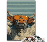 Highland Cow Jigsaw Puzzles for Adults 1000 Pieces,Help The Brain Exercise Addictive Toys to Cultivate Patience Great Gift (38x26cm)