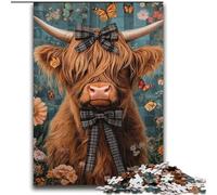 Highland Cow Jigsaw Puzzles for Adults 2000, Fun Games Every Piece Is Unique - Challenging Family Fun Game (70x100cm)