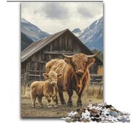 Highland Cow Jigsaw Puzzles for Adults Teenagers Jigsaws Puzzle, Family Entertainment Toys Is Ideal As A Gift for The Whole Family (70x100cm)