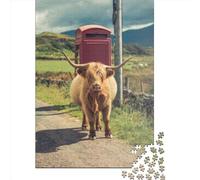 Highland Cow Jigsaw Puzzles Game Adult 1000 Piece Jigsaw Paper Creative Jigsaw Puzzle Decompressing Game 1000pcs (38x26cm)