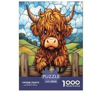 Highland Cow Jigsaw Puzzles Puzzle for Adults Kids. 1000 Pieces Great Gifts Challenge Toy Educational Games Home Decoration for Educational Games Gifts 38x26cm/1000pcs