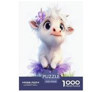 Highland Cow Jigsaw Puzzles Puzzles for Adults Kids. 1000 Pieces Impossible Challenge Toy Educational Games Home Decoration for Educational Games Gifts 70x50cm/1000pcs