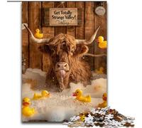 Highland Cow JigsawPuzzle 1000 Pieces for Adults, Challenging Game And Family Play Educational Game for Birthday, Chrismas (size 26x38cm)