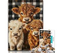 Highland Cow JigsawPuzzle 1000 Pieces for Adults,Toys Educational Games Stress Relieving Suitable for Desktop Decoration (38x26cm)