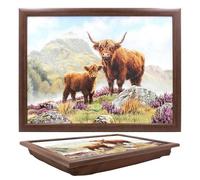 Highland Cow Lap Tray Cushioned Base 44x34cm for Laptop Meals or Reading