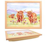 Highland Cow Laptray Farmhouse Country Cushion Serving Board Rustic Home Comfort
