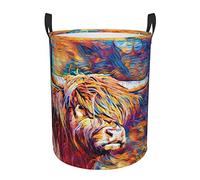 Highland Cow Large Laundry Hampers, Collapsible Tall Clothes Baskets, Washing Bag For Bathroom, Bedrooms