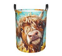 Highland Cow Laundry Basket Hamper Large Kids Storage Basket Toy Organizer Bins For College Dorms, Boys Girls Baby Bedroom,Bathroom