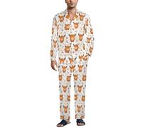 Highland Cow Leaf Mens Pyjamas Set Long Sleeve Pjs Sleepwear Lounge Sets Pajama And Pants 2XL