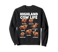 Highland Cow Life Funny Cow Lover Cute Farm Animal Sweatshirt