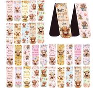 Highland Cow Magnetic Bookmarks: 30 PCS Cute Animal Bookmark Clips, Floral Design Cow Book Marks for Reading, Gifts for Women Girls Cow Lovers, Bookish Supplies for Kids & Adults