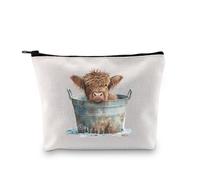 Highland Cow Makeup Bag Western Travel Cosmetic Bag Country G-IRL Gift Scottish Cow Merch Cow Makeup Bag Cowgirl Gifts (Highland Bag)