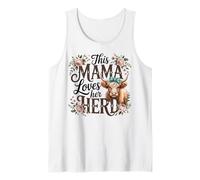 Highland Cow Mama Loves Her Herd Floral Art Tank Top