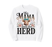 Highland Cow Mama Loves Her Herd Rustic Humor Sweatshirt