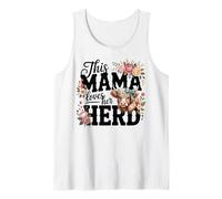 Highland Cow Mama Loves Her Herd Rustic Style Tank Top