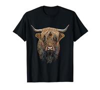 Highland Cow Mandala Animal Art Graphic Highland Cow T-Shirt