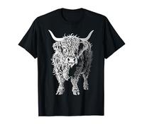 Highland Cow Mandala Art Animal Graphic Highland Cow T-Shirt