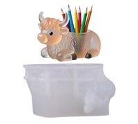 Highland Cow Mold - Spring Cow Farmhouse Decor Mould | 3D Cute Ornament Lying Down Mold for School Lawn Christmas Garden Farmhouse Yard Classroom Halloween Nursery