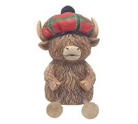 L & P Home & Gifts Highland Cow Money Bank, Tartan Hat, One Size