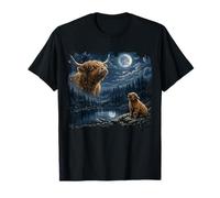 Highland Cow Mooing At The Moon T-Shirt