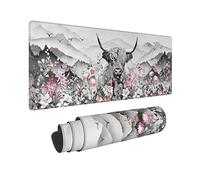 Highland Cow Mouse Pad Extended Large Gaming Mouse Pad XL Oversized Desk Pad, 31.5 X 11.8 Inch
