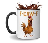 Highland Cow Mug 11oz, Cute Animal Patterns Ceramic Cup, Double Sided Printed Coffee Cup, Funny Mugs for Weekend Brunches, Office Desks, Countryside Retreats, Highland Cow Gifts (F-Caw-F)