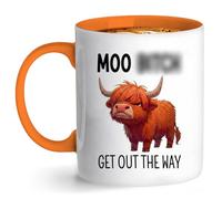 Highland Cow Mug, Cartoon Cows Coffee Mug, Get Out the Way Cup for Women, Funny Ceramic Mugs for Tea, Coffee & Hot Drinks, Highland Cow Gifts for Cows Lover, Women & Men