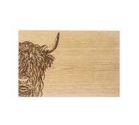 Highland Cow Oak Serving Board Selbrae House Light Brown One Size