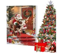 Highland Cow Ornament - 10.24x7.09x1.18 Inches Holiday Countdown Calendar, Toy advennt calendarr | Highland Cow Christmas Countdown Ornaments - For Tree Branches Windowsills Wall Door