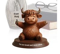 highland_cow Ornament - Lovely highland_cow Figurines | Cute Humorous Resin Sculpture | Cows Figurines Decor | Animal Decors For Home Bathroom Kitchen Book Shelf Office Tiered Tray