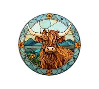 Highland Cow Ornaments - Highland Cow Gifts For Women, Colorful Christmas Tree Ornaments, Farmhouse Animal Keepsake Ornaments, Highland Cow Christmas Ornaments, Highland Cow Acrylic Round Hanging