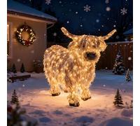 Highland Cow Outdoor Christmas Decor, 3D Light up Highland , Light up Decor for Xmas, Farmhouse, Porch, Garden, Lawn, ect (Brown-1pc)