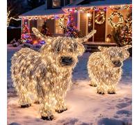 Highland Cow Outdoor Christmas Decor Light Up for Outdoor Indoor, 3D LED Highland Cow Christmas Decor, Yard Decorations Light for Yard Porch Garden Farmhouse Porch Lawn (1pc)