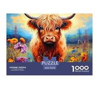 Highland Cow Painting Durable Thick Paper Interesting Brain Challenge, Perfect for Adults Looking for Relaxing Hobby at Home 70x50cm/1000pcs