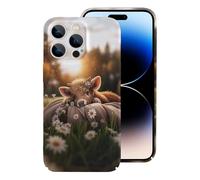 Highland Cow Phone Case for iPhone 14 Pro Cute Scottish Cattle Farmer Farm Animal Cover Adorable Baby Cow Gifts Western Floral Calf Design Boho Countryside Elegance Soft Silicone Case for Women Girls